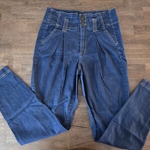 High Waist Triple Button Vintage Inspired Jeans